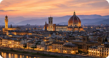 Florence cityscape at sunset