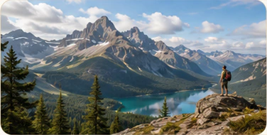 Mountain landscape and scenic adventure