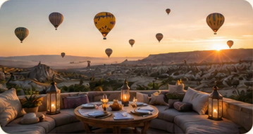 Hot-air balloons over a once-in-a-lifetime landscape