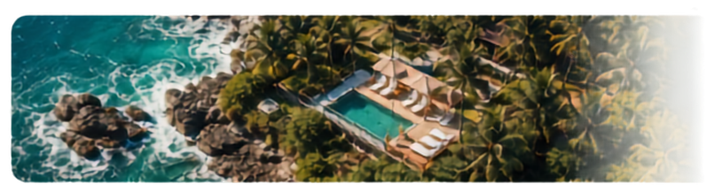 Aerial view of a tropical coastline